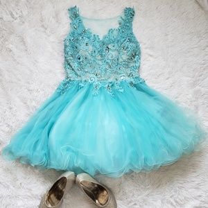 light blue puffy dress